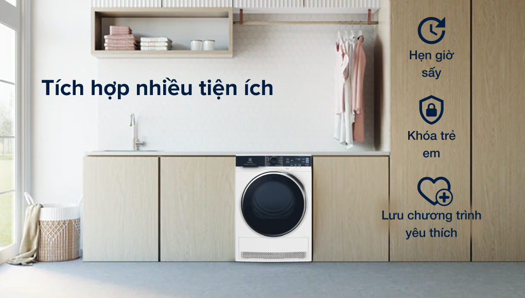 Máy sấy bơm nhiệt Electrolux 9 kg EDH903R9WB - Lưu ch��ơng trình sấy yêu thích