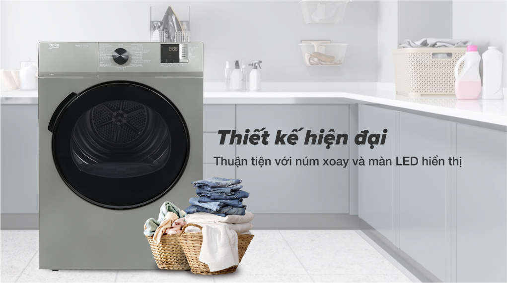 Máy sấy thông hơi Beko 9 kg DA9112RX0MB - Thiết kế Máy sấy thông hơi Beko 9 kg DA9112RX0MB - Thiết kế