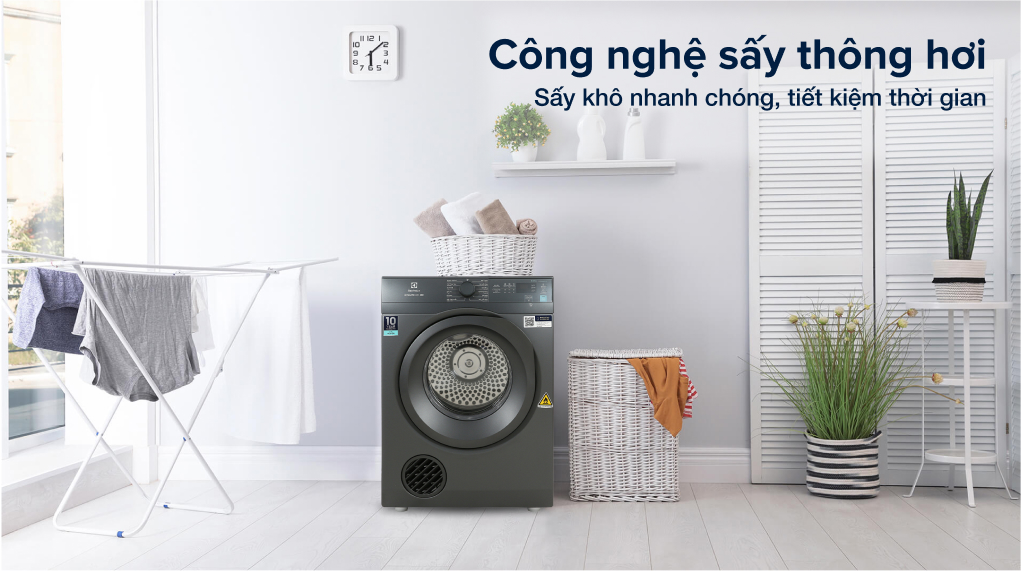 Máy sấy thông hơi Electrolux 8.5 kg EDV854N3SB - Cơ chế sấy thông hơi Máy sấy thông hơi Electrolux 8.5 kg EDV854N3SB - Cơ chế sấy thông hơi