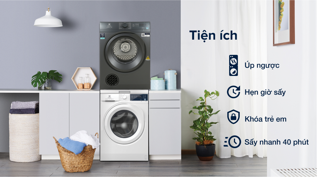 Máy sấy thông hơi Electrolux 8.5 kg EDV854N3SB - Tiện ích Máy sấy thông hơi Electrolux 8.5 kg EDV854N3SB - Tiện ích