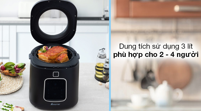 Nồi chiên không dầu Dreamer DF-S40B 3 lít - Dung tích sử dụng 3 lít phục vụ tốt cho nhu cầu của gia đình 2 - 4 người Nồi chiên không dầu Dreamer DF-S40B 3 lít - Dung tích sử dụng 3 lít phục vụ tốt cho nhu cầu của gia đình 2 - 4 người