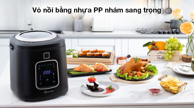 Nồi chiên không dầu Dreamer DF-S40B 3 lít - Vỏ nồi chiên không dầu bằng nhựa PP nhám sang trọng Nồi chiên không dầu Dreamer DF-S40B 3 lít - Vỏ nồi chiên không dầu bằng nhựa PP nhám sang trọng