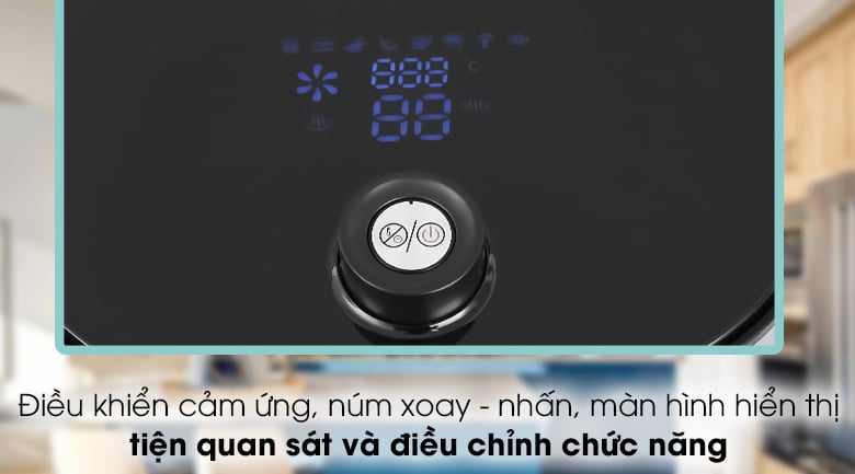 Nồi chiên không dầu Hafele AF-68A 3.2 lít - Bảng điều khiển cảm ứng kết hợp núm xoay - nhấn