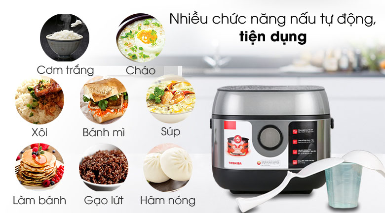 Chức năng nấu tự động - Nồi cơm cao tần Toshiba 1 lít RC-10IP1PV.
