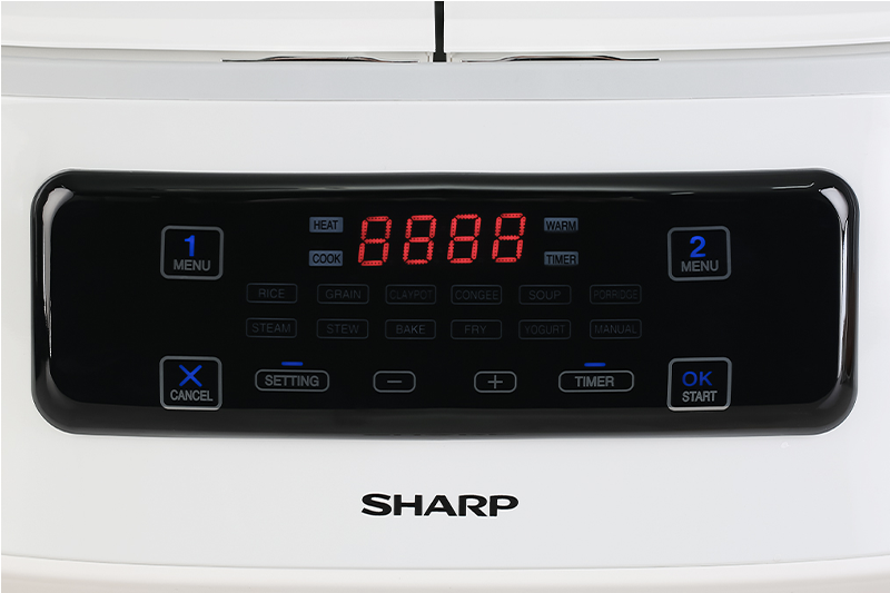 Màn hình cảm ứng - Nồi cơm điện tử 2 ngăn đa năng Sharp 1.8 lít KN-TC50VN-SL Trắng Màn hình cảm ứng - Nồi cơm điện tử 2 ngăn đa năng Sharp 1.8 lít KN-TC50VN-SL Trắng