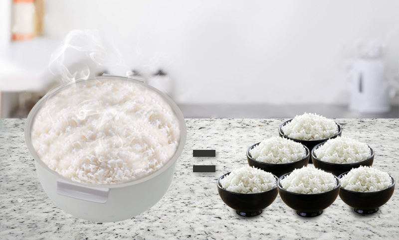 Dung tích 1.8 lít thích hợp gia đình có từ 4 đến 6 người ăn Dung tích 1.8 lít thích hợp gia đình có từ 4 đến 6 người ăn