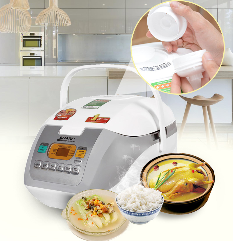Nắp thoát hơi hạn chế mất hơi nước, giúp giữ lại được lượng vitamin có sẵn trong gạo, tháo rời dễ vệ sinh Nắp thoát hơi hạn chế mất hơi nước, giúp giữ lại được lượng vitamin có sẵn trong gạo, tháo rời dễ vệ sinh