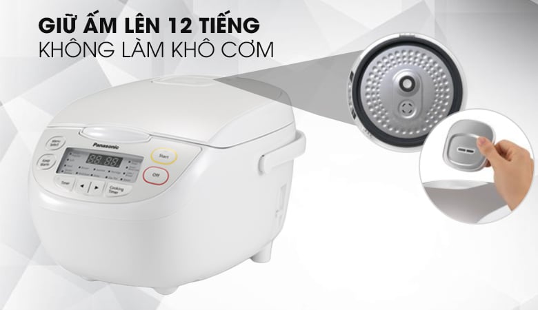 Giữ ấm cơm lâu - Nồi cơm ��iện tử Panasonic 1 lít SR-CP108NRA Giữ ấm cơm lâu - Nồi cơm điện tử Panasonic 1 lít SR-CP108NRA