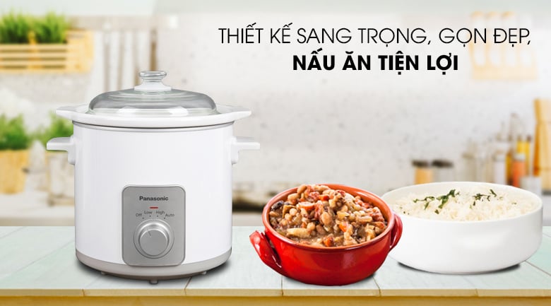 Thiết kế sang trọng - Nồi nấu chậm Panasonic 3 lít NF-N30ASRA Thiết kế sang trọng - Nồi nấu chậm Panasonic 3 lít NF-N30ASRA