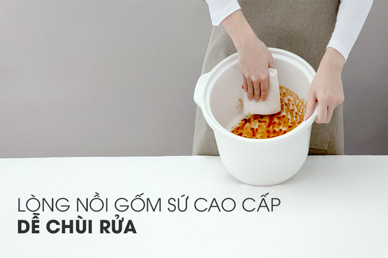 Chất liệu sứ cao cấp - Nồi nấu chậm Panasonic 5 lít NF-N50ASRA Chất liệu sứ cao cấp - Nồi nấu chậm Panasonic 5 lít NF-N50ASRA