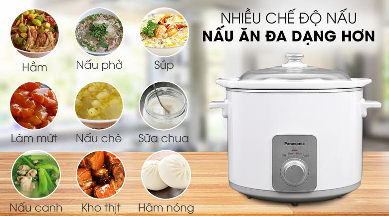 Chức năng nấu - Nồi nấu chậm Panasonic 5 lít NF-N50ASRA Chức năng nấu - Nồi nấu chậm Panasonic 5 lít NF-N50ASRA