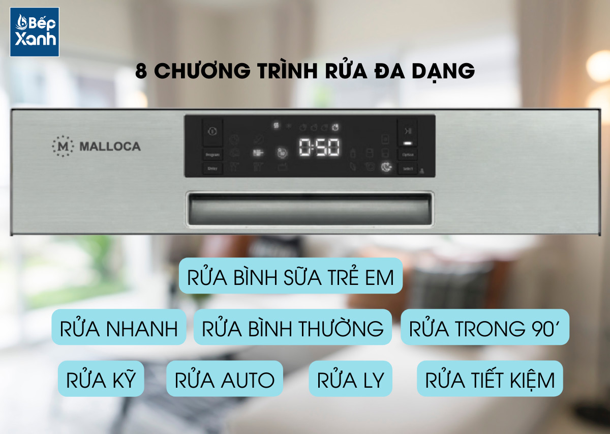 8 chương trình rửa đa dạng 8 chương trình rửa đa dạng