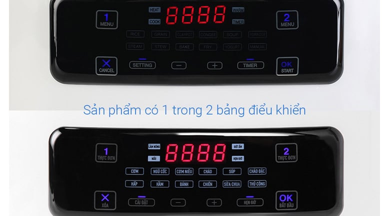 Bảng điều khiển tiếng Việt - Nồi cơm 2 ngăn đa năng Sharp 1.8 lít KN-TC50VN-WH Bảng điều khiển tiếng Việt - Nồi cơm 2 ngăn đa năng Sharp 1.8 lít KN-TC50VN-WH