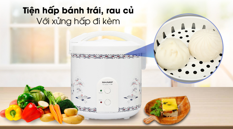 Xửng hấp - Nồi cơm nắp gài Sharp KS-223TJV-CR 2.2 lít