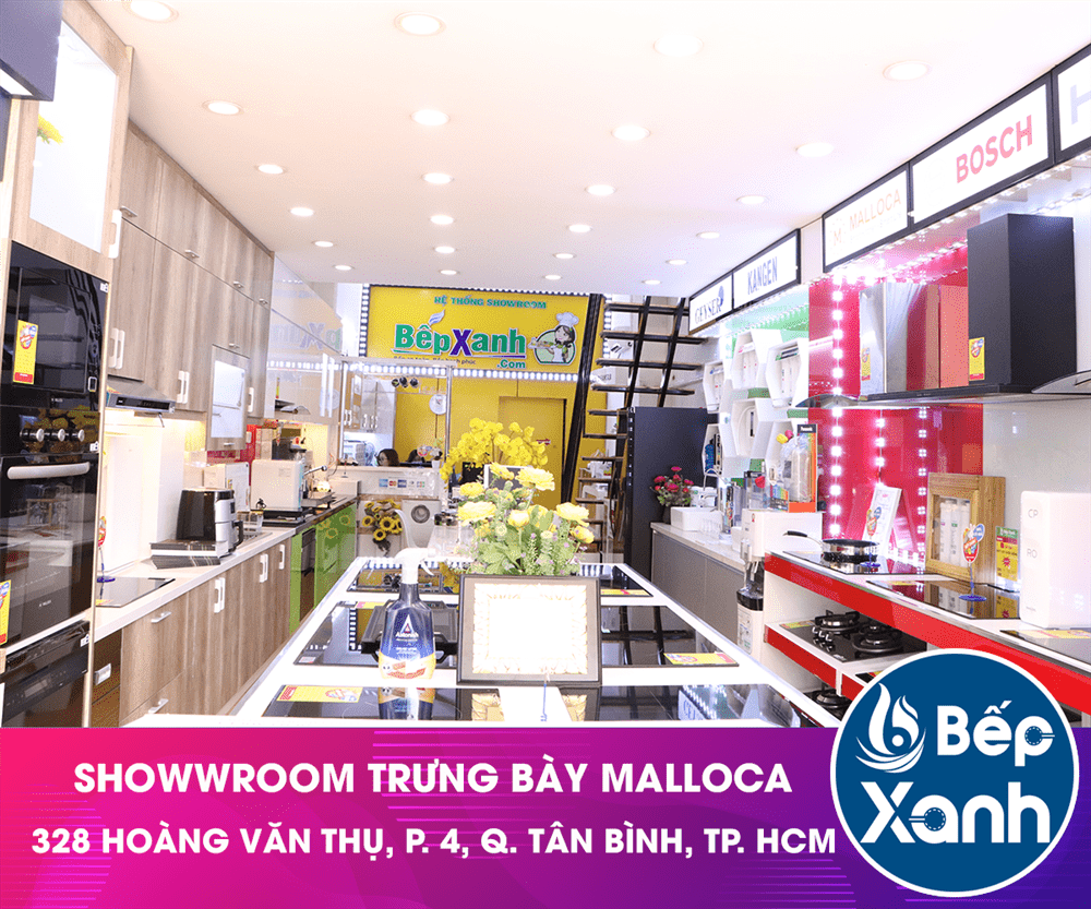 Showroom trưng bày Malloca Bếp Xanh