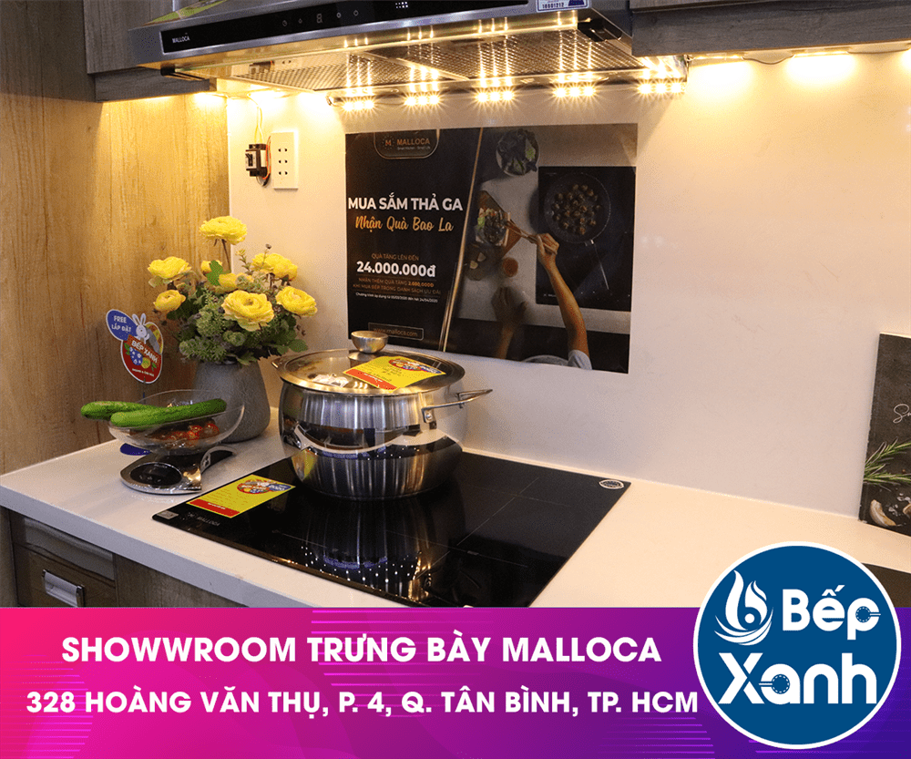 Khu vực chậu vòi rửa chén Malloca