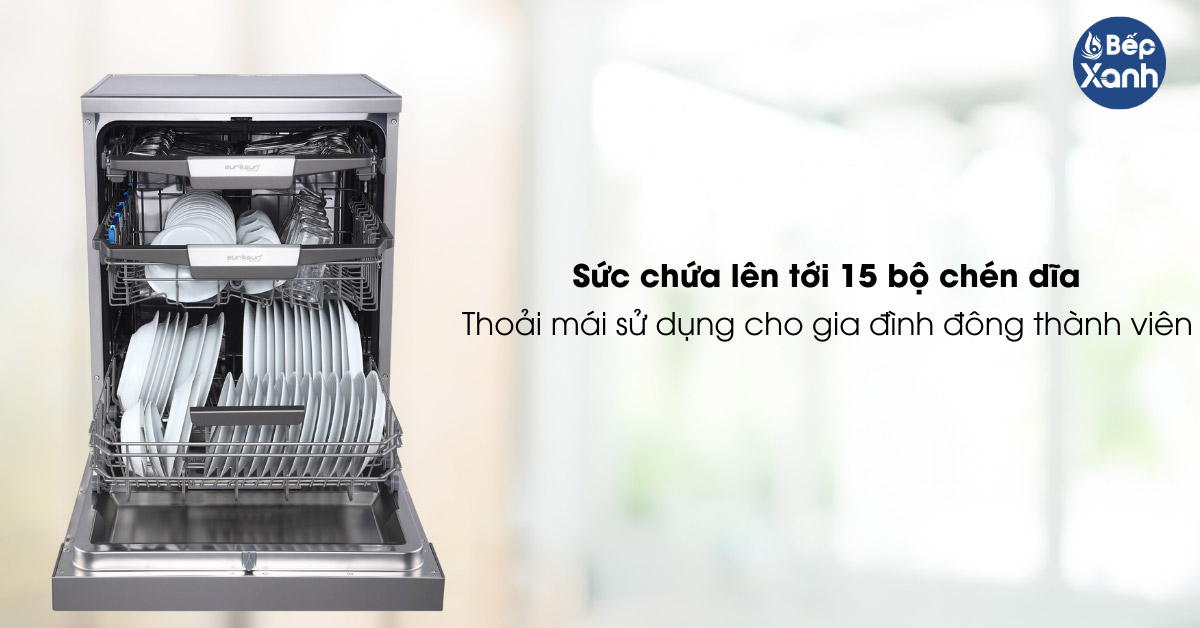 Máy rửa bát Eurosun SMS81EU19ES sức chứa 15 bộ chén dĩa