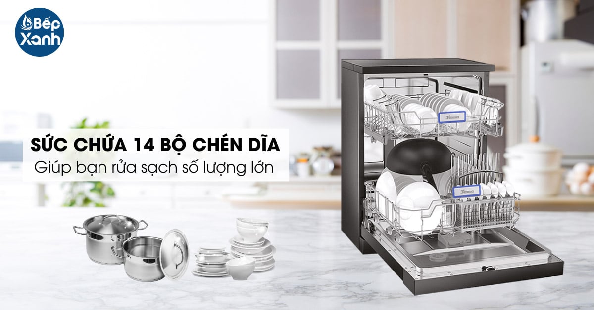 Máy rửa bát Texgio TGFPCM795B sức chứa 14 bộ