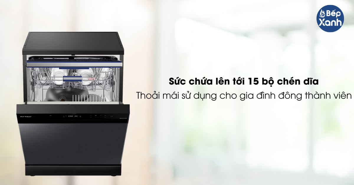 Máy rửa bát Eurosun SMS81EU19EB sức chứa 15 bộ