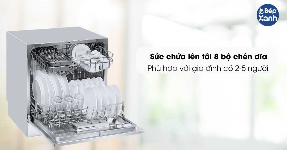 Máy rửa bát mini Eurosun SKS60E08EU sức chứa 8 bộ chén dĩa