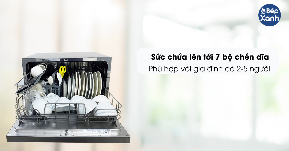 Máy rửa chén Eurosun SKS55E07EU sức chứa 7 bộ chén dĩa Châu Âu