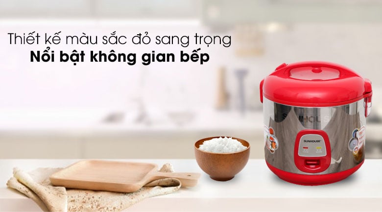 Thiết kế - Nồi cơm điện Sunhouse 1.8 lít SHD 18S Thiết kế - Nồi cơm điện Sunhouse 1.8 lít SHD 18S