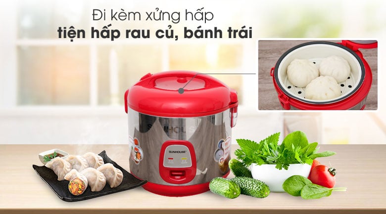 Xửng hấp đi kèm - Nồi cơm điện Sunhouse 1.8 lít SHD 18S Xửng hấp đi kèm - Nồi cơm điện Sunhouse 1.8 lít SHD 18S