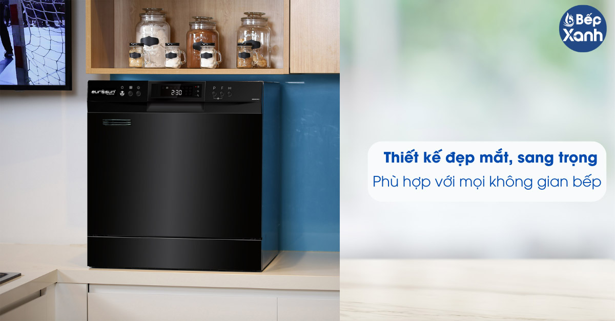 Máy rửa chén Eurosun SMS60E08EB thiết kế đẹp mắt, sang trọng