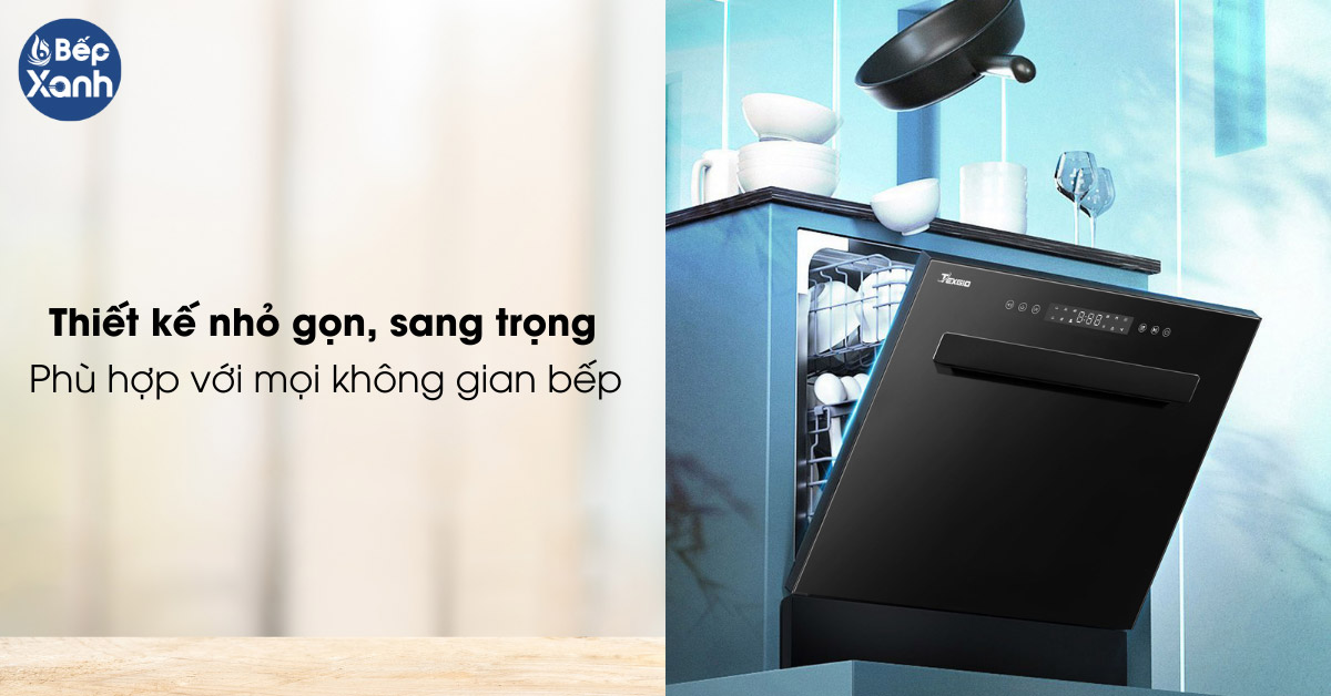 máy rửa chén Texgio TGWFD78GB thiết kế đẹp, nhỏ gọn