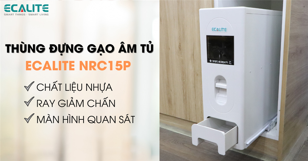 Thùng đựng gạo Ecalite NRC15P Thùng đựng gạo Ecalite NRC15P