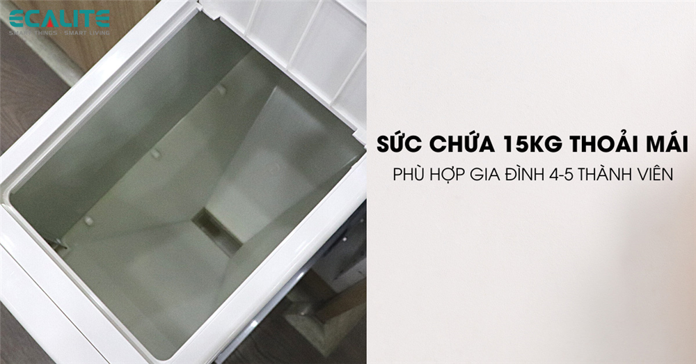 Sức chứa 15kg thoải mái cho gia đình Sức chứa 15kg thoải mái cho gia đình