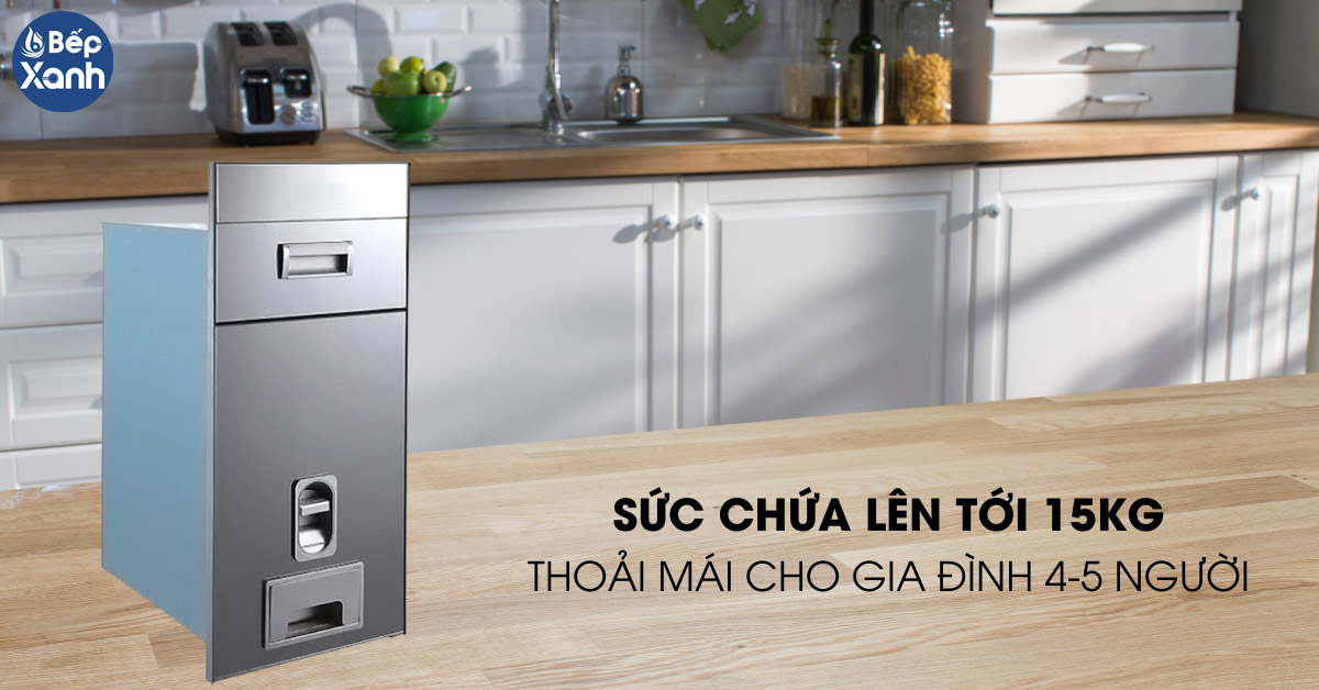 Thùng gạo Garis GR06.30WS sức chứa lên tới 15kg