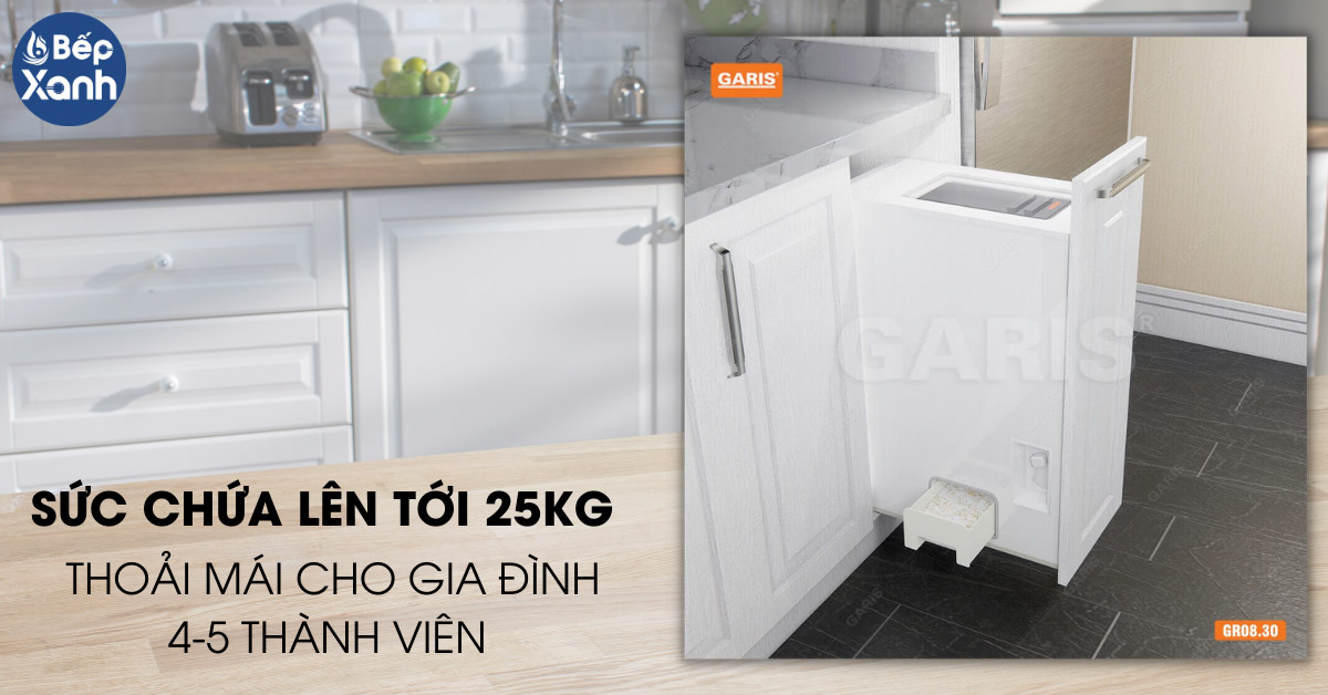 Thùng gạo thông minh Garis GR08.30 sức chứa 25kg