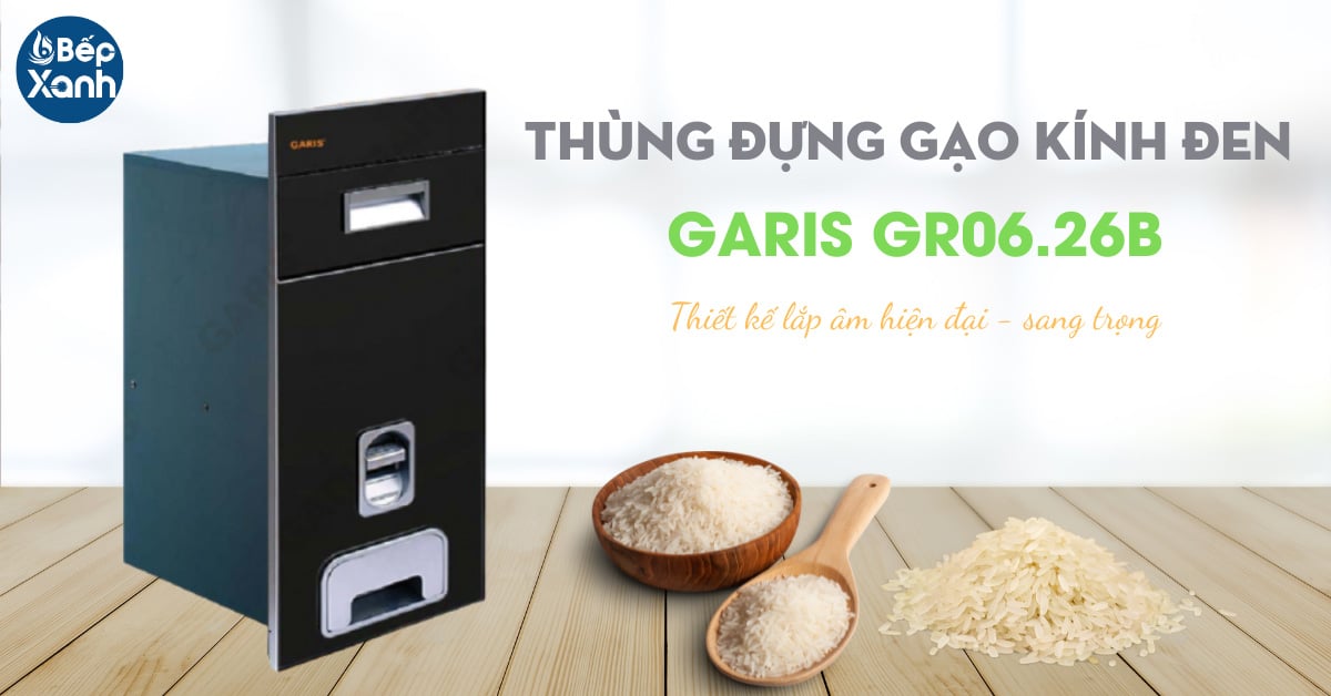Thùng gạo lắp âm tủ Garis GR06.26B