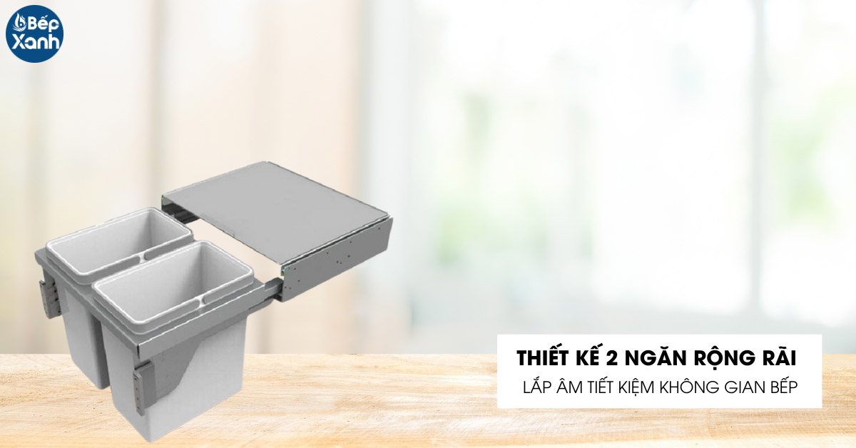 Thùng rác 2 ngăn Inox Higold - 306083 thiết kế