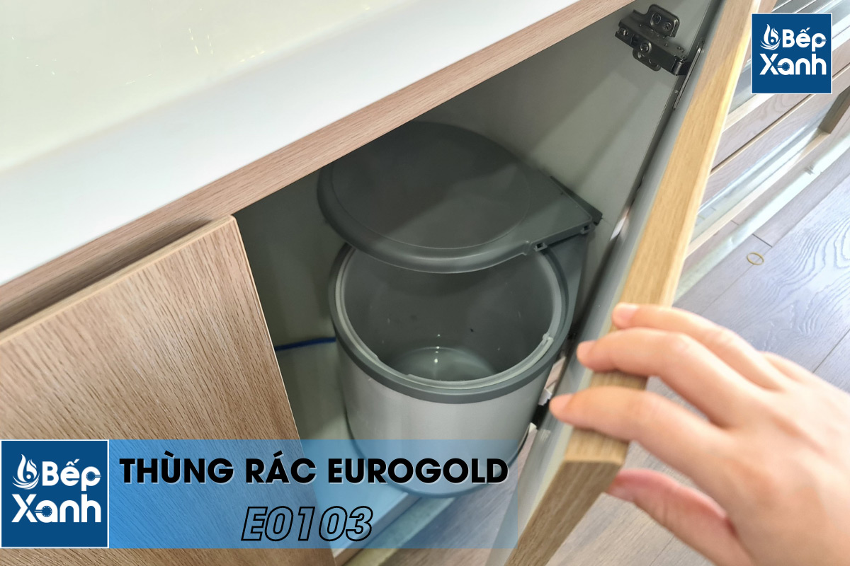 Thùng rác tròn gắn cánh âm tủ Eurogold E0103 chuyển động linh hoạt