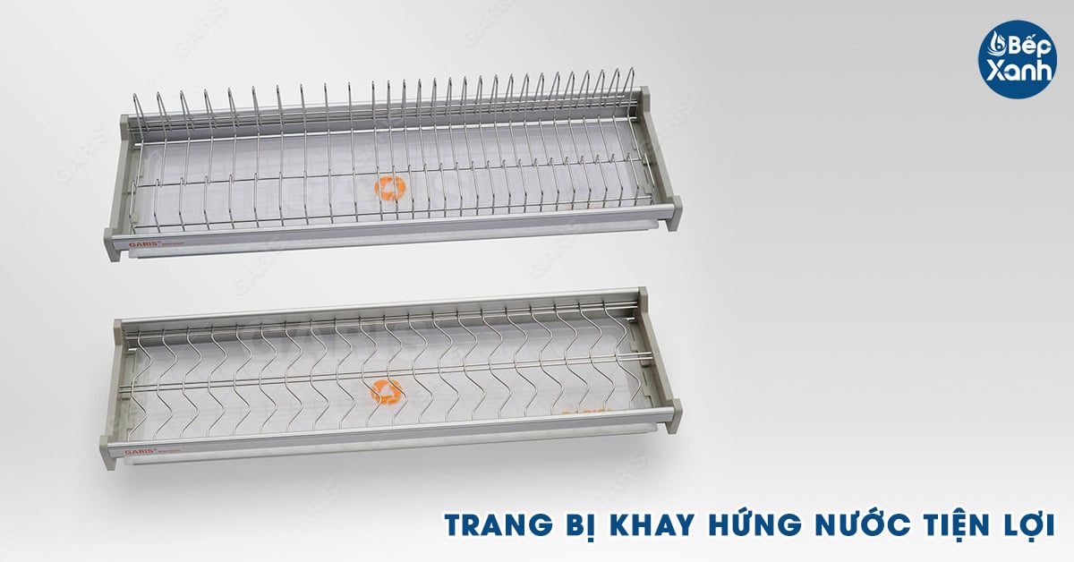 Kệ Bát Đĩa Cố Định Garis GB04.90C trang bị khay hứng nước tiện lợi