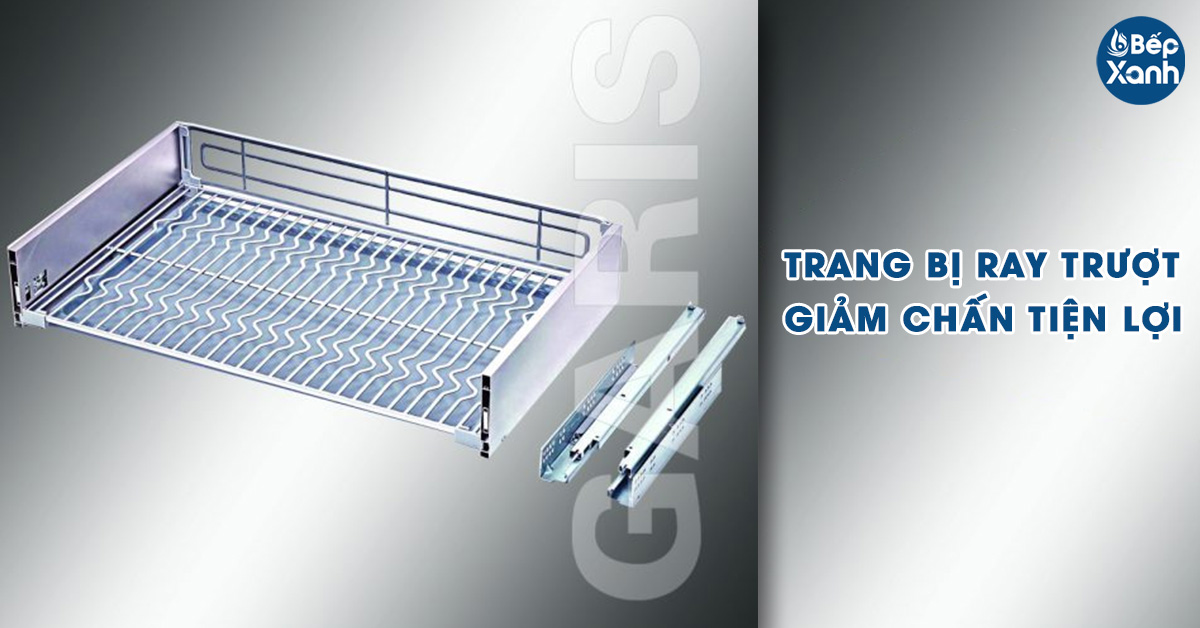 Kệ xoong nồi nan hình Oval Garis MP02. 70V ray trượt giảm chán tiện lợi