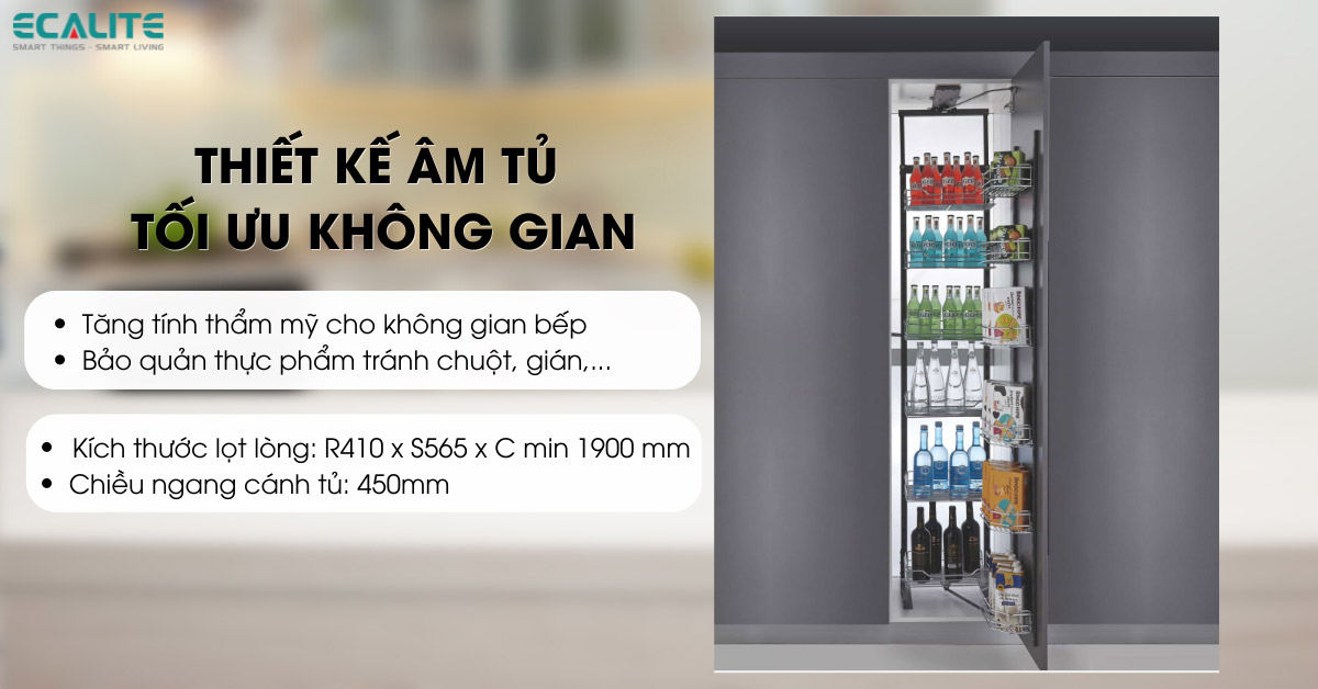 Thiết kế lắp âm tủ hiện đại