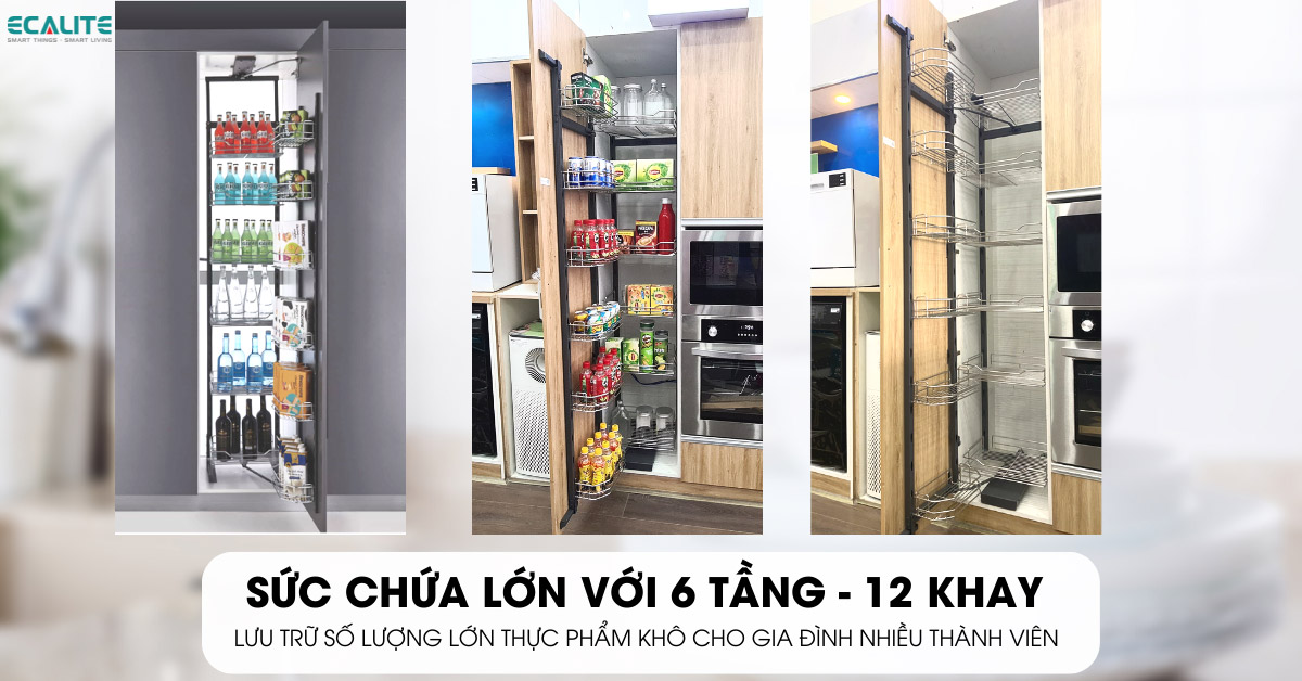 Thoả sức lưu trữ với thiết kế 6 tầng rộng rãi