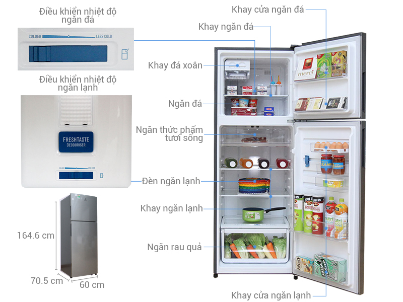 Thông số kỹ thuật Tủ lạnh Electrolux 321 lít ETB3202MG