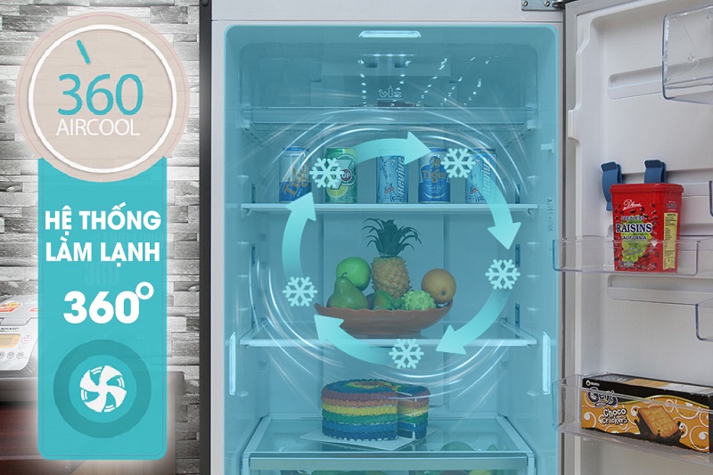 Với công nghệ làm lạnh 360 độ, tủ lạnh Electrolux ETB4602AA sẽ đảm bảo luồng khí mát luân phiên tại các ngăn