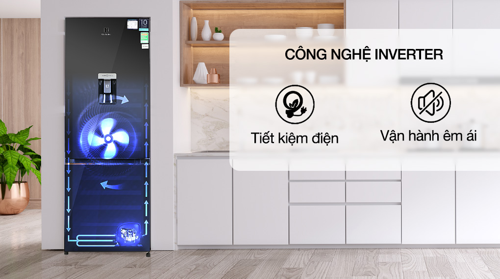 Tủ lạnh Electrolux Inverter 308 lít EBB3462K-H - Công nghệ Inverter Tủ lạnh Electrolux Inverter 308 lít EBB3462K-H - Công nghệ Inverter