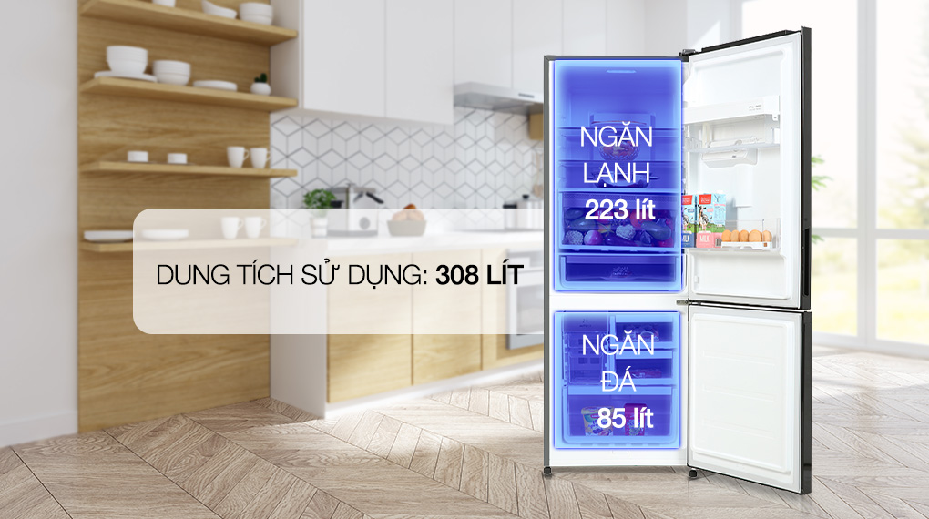 Tủ lạnh Electrolux Inverter 308 lít EBB3462K-H - Dung tích Tủ lạnh Electrolux Inverter 308 lít EBB3462K-H - Dung tích