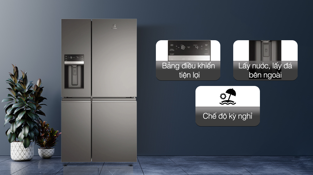 Tủ lạnh Electrolux Inverter 609 Lit EQE6879A-BVN - Tiện ích lấy đá ngoài Tủ lạnh Electrolux Inverter 609 Lit EQE6879A-BVN - Tiện ích lấy đá ngoài