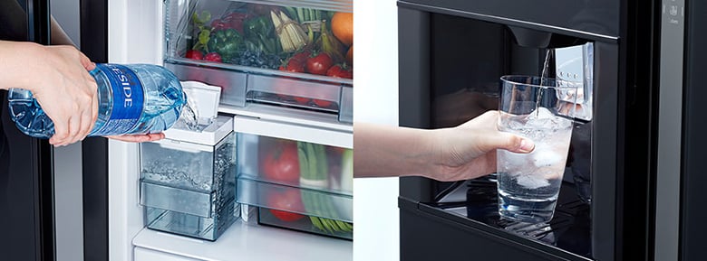 Tủ lạnh SBS Hitachi Inverter 569 lít R-MX800GVGV0(GMG) có làm đá tự động