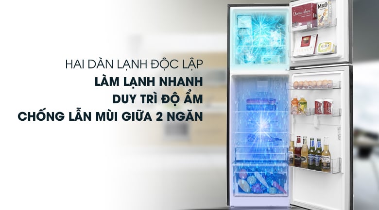 2 dàn lạnh độc lập - Tủ lạnh Beko Inverter 230 lít RDNT251I50VWB 2 dàn lạnh độc lập - Tủ lạnh Beko Inverter 230 lít RDNT251I50VWB