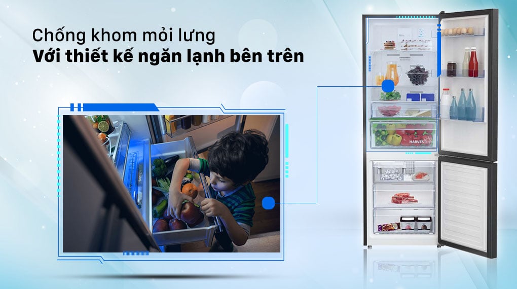 Chống khom mỏi lưng với thiết kế ngăn lạnh bên trên Chống khom mỏi lưng với thiết kế ngăn lạnh bên trên