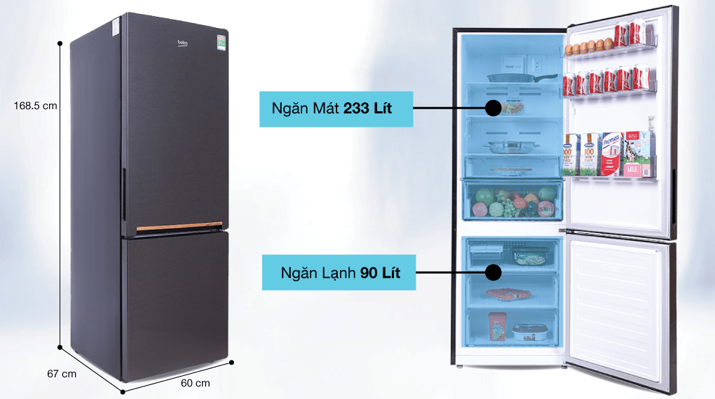 Tủ lạnh Beko Inverter 323 lít RCNT340I50VZK - Dung tích Tủ lạnh Beko Inverter 323 lít RCNT340I50VZK - Dung tích