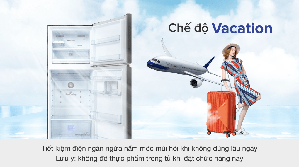 Tủ lạnh Beko Inverter 340 lít RDNT371I50VK - Chế độ Vacation Tủ lạnh Beko Inverter 340 lít RDNT371I50VK - Chế độ Vacation